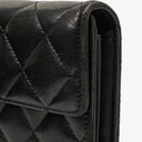 Chanel Long Flap Black Quillted Lambskin Wallet