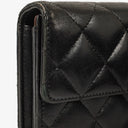 Chanel Long Flap Black Quillted Lambskin Wallet