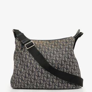 Christian Dior Navy Trotter Logo Canvas Large Crossbody Bag