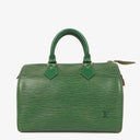 Louis Vuitton Speedy 25 Green EPI Leather Handbag