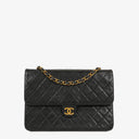 Chanel Medium Classic Single Flap Bag Black Quilted Lambskin With 24K Gold-Plated Hardware