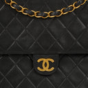 Chanel Medium Classic Single Flap Bag Black Quilted Lambskin With 24K Gold-Plated Hardware
