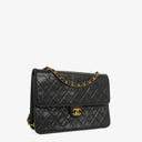 Chanel Medium Classic Single Flap Bag Black Quilted Lambskin With 24K Gold-Plated Hardware
