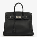 Hermès Birkin 35 In Black Fjord With Palladium Hardware