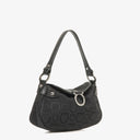 Salvatore Ferragamo Gancini Black Canvas Bag