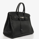 Hermès Birkin 35 In Black Fjord With Palladium Hardware