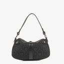 Salvatore Ferragamo Gancini Black Canvas Bag