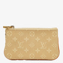 Louis Vuitton Pochette Cles Key and Change Holder Beige Monogram Mini Lin