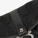 Salvatore Ferragamo Gancini Black Canvas Bag