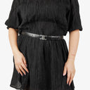 Celine Triomphe Black Leather 24 mm Belt 85