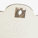 Chanel Vintage Chocolate Bar Square Single Flap Beige Quilted Leather/Patent Leather Chain Shoulder Bag