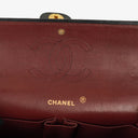 Chanel Vintage Medium Timeless Classic Double Flap Bag Black Quilted Lambskin 24K Gold-Plated Hardware And Mademoiselle Chain