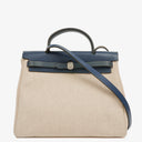 Hermes Herbag Natural/Navy Toile Vache Hunter 2 In 1 Bag