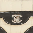 Chanel Vintage Chocolate Bar Square Single Flap Beige Quilted Leather/Patent Leather Chain Shoulder Bag
