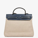 Hermes Herbag Natural/Navy Toile Vache Hunter 2 In 1 Bag