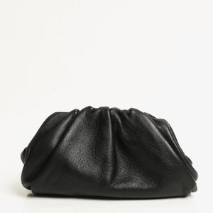 Bottega Veneta Nano Pouch With Strap In Black Calfskin