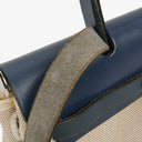Hermes Herbag Natural/Navy Toile Vache Hunter 2 In 1 Bag
