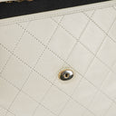 Chanel Quilted White Leather Single Flap Bag