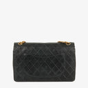 Chanel Vintage Medium Timeless Classic Double Flap Bag Black Quilted Lambskin 24K Gold-Plated Hardware And Mademoiselle Chain