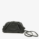 Bottega Veneta Nano Pouch With Strap In Black Calfskin