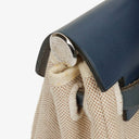 Hermes Herbag Natural/Navy Toile Vache Hunter 2 In 1 Bag