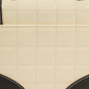 Chanel Vintage Chocolate Bar Square Single Flap Beige Quilted Leather/Patent Leather Chain Shoulder Bag