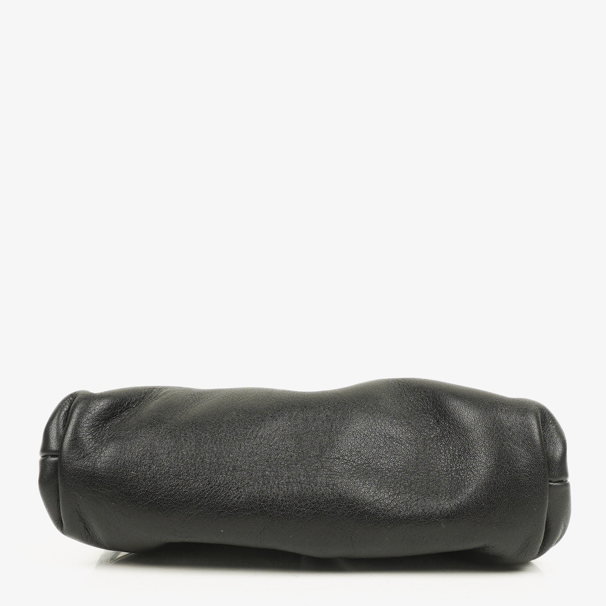 Bottega Veneta Nano Pouch With Strap In Black Calfskin