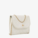 Chanel Quilted White Leather Single Flap Bag