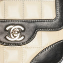 Chanel Vintage Chocolate Bar Square Single Flap Beige Quilted Leather/Patent Leather Chain Shoulder Bag