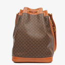 Celine Vintage Macadam Brown Drawstring Bucket Bag