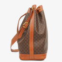 Celine Vintage Macadam Brown Drawstring Bucket Bag