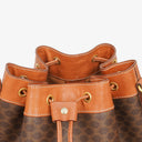 Celine Vintage Macadam Brown Drawstring Bucket Bag