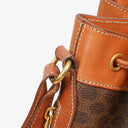 Celine Vintage Macadam Brown Drawstring Bucket Bag
