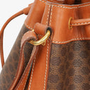 Celine Vintage Macadam Brown Drawstring Bucket Bag