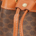 Celine Vintage Macadam Brown Drawstring Bucket Bag