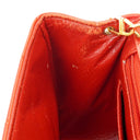 Chanel Vintage Liten Diana Flikväska Röd Quilted Läder 24K Guldpläterade Metalldetaljer