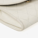 Chanel Quilted White Leather Single Flap Bag