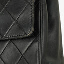 Chanel Vintage Medium Timeless Classic Double Flap Bag Black Quilted Lambskin 24K Gold-Plated Hardware And Mademoiselle Chain