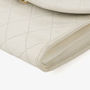 Chanel Quilted White Leather Single Flap Bag