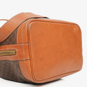 Celine Vintage Macadam Brown Drawstring Bucket Bag