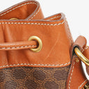 Celine Vintage Macadam Brown Drawstring Bucket Bag
