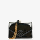 Chanel CC Black Envelope Patent Leather Multi Chain Shoulder Bag
