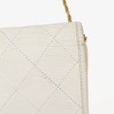 Chanel Quilted White Leather Single Flap Bag