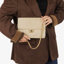 Chanel Medium Classic Single Flap Bag Beige Quilted Lambskin