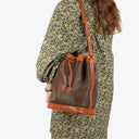 Celine Vintage Macadam Brown Drawstring Bucket Bag