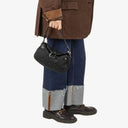 Salvatore Ferragamo Gancini Black Canvas Bag