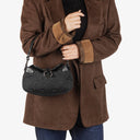 Salvatore Ferragamo Gancini Black Canvas Bag