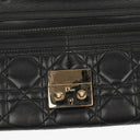 Christian Dior Black Miss Dior Cannage Lambskin Wallet on Chain