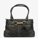 Coach Black Hamptons Signature Handbag
