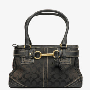 Coach Black Hamptons Signature Handbag